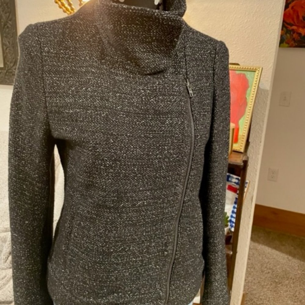 LOFT Asymmetrical Tweed Moto Jacket - Picture 2 of 5